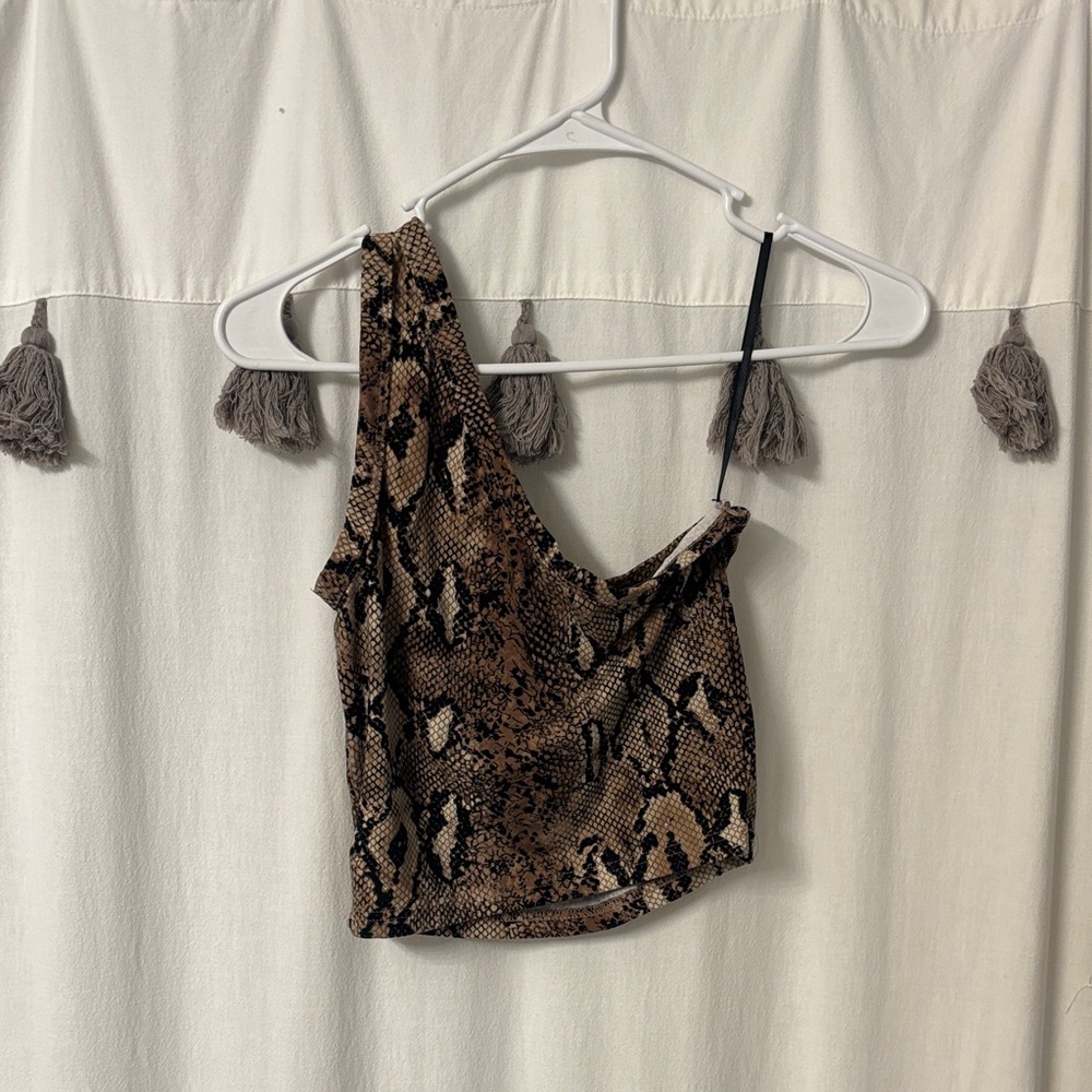 SHEIN Brown Snake Print Top